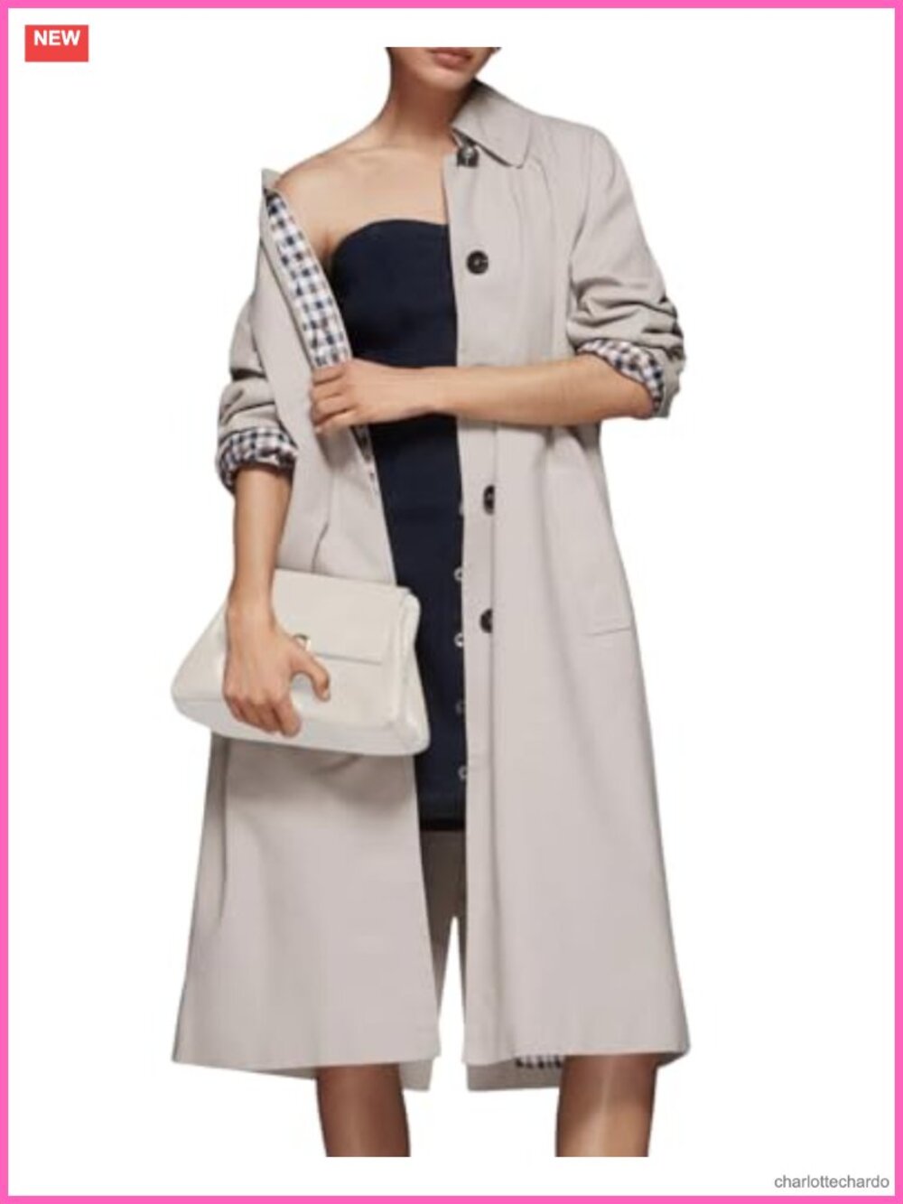 Womens Long Trench Coat Single-Breasted Lapel Plaid Lined Oversized Windproof